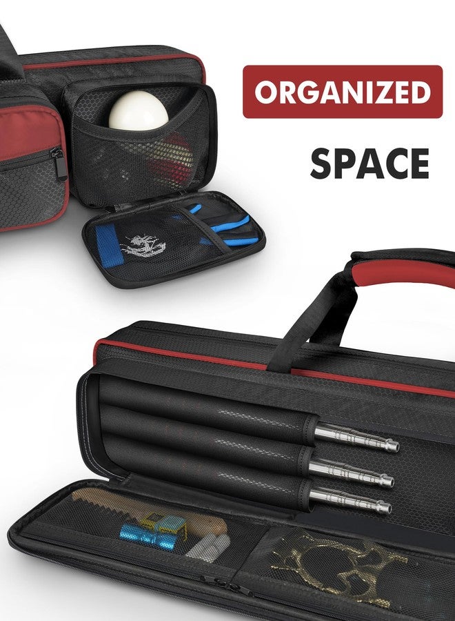 PEKREWS Pool Cue Case 4x5, Pool Stick Case with Multiple Pockets Holds 4 Butts 5 Shafts, Sturdy Pool Stick Bag with Adjustable Shoulder Straps, Billiard Cue Backpack Soft Padded for Women and Girls - Image 4